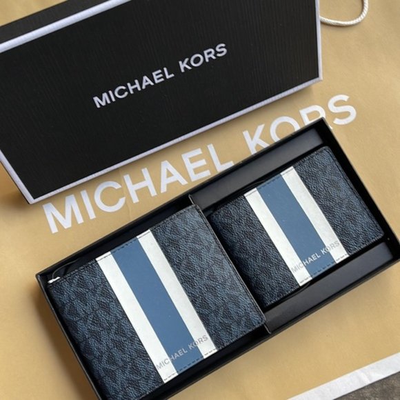Michael Kors Men`s Gifting Bifold 3 in 1 Wallet Box Set Admiral Multi - Picture 13 of 13
